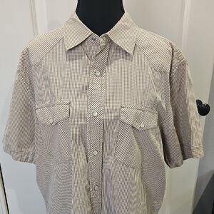 Banana Republic Men's Brown Checkered Button Down Shirt